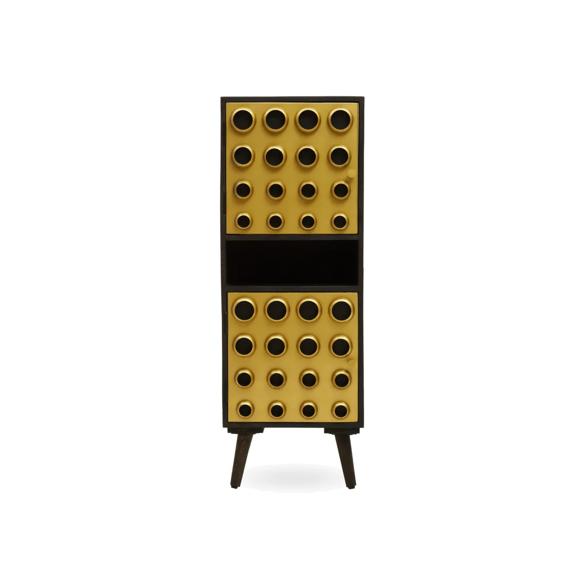 Arti Mango Wood Two Door Tall Cabinet - Gold – image 1