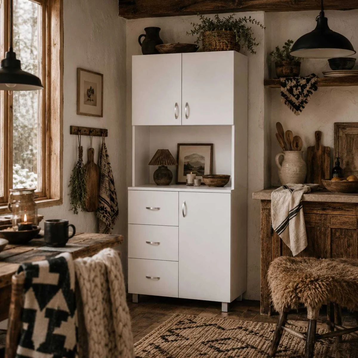 Dika Tall White Kitchen Storage Cabinet 183.5 cm – image 1