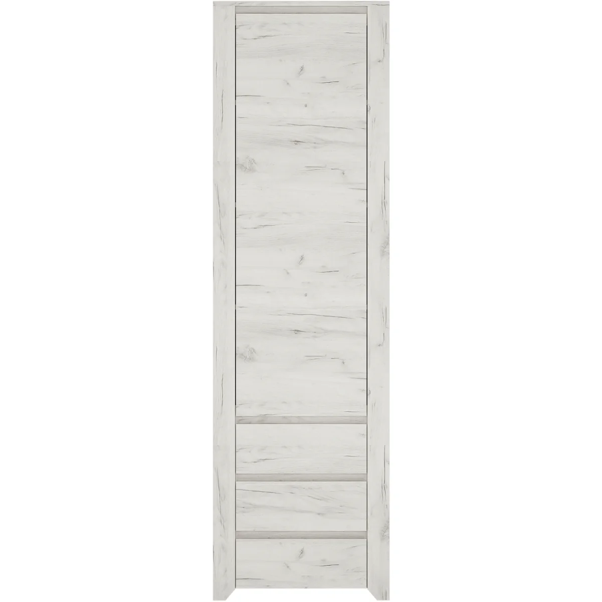 Angel Tall Narrow One Door 3 Drawer Narrow Cupboard - White – image 4