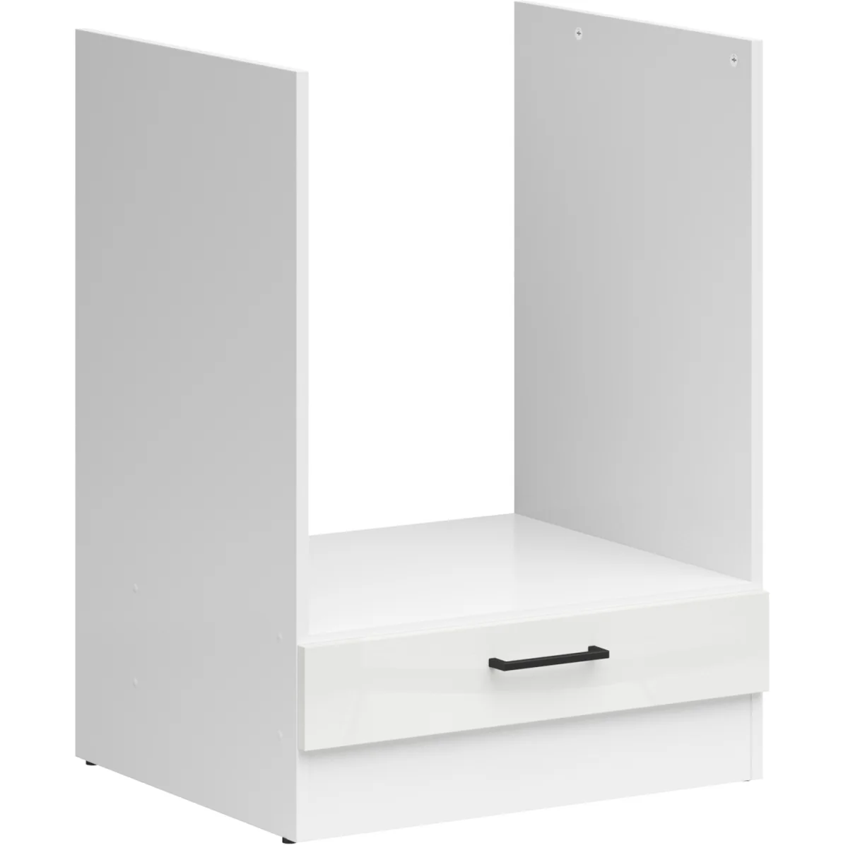 Oven Housing Unit Kitchen Cabinet 600mm Modern Freestanding with Storage 60cm White Gloss - Junona - Chalk Gloss White / White Matt – image 2