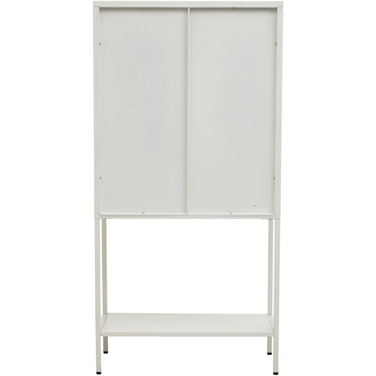 Acier Two Door White Metal Cabinet With Glass Doors - White – image 2
