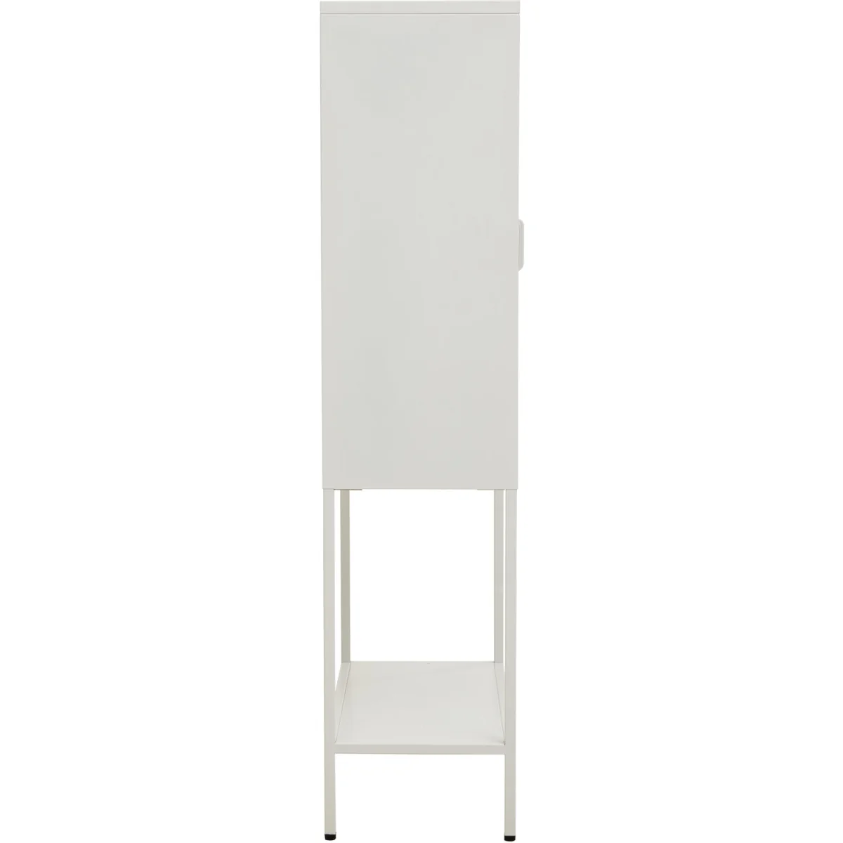 Acier Two Door White Metal Cabinet With Glass Doors - White – image 3