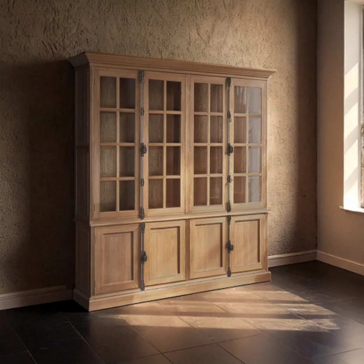 Lyon Natural Oak Wood Large Cabinet – image 1