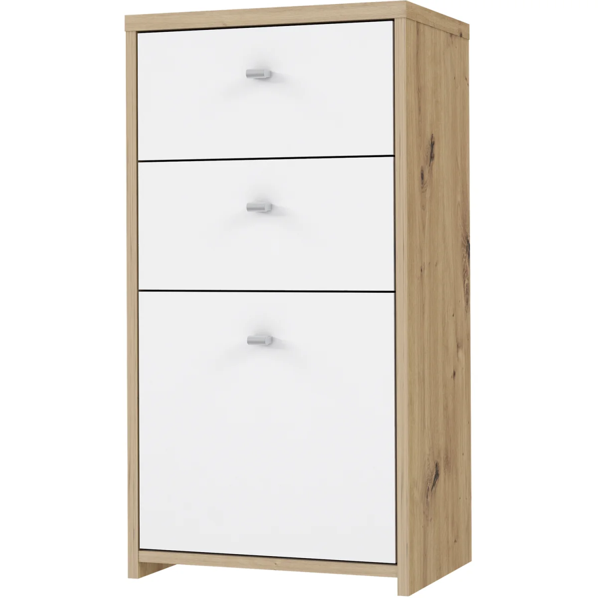 Best Chest Storage Cabinet 2 Drawers 1 Door in Artisan Oak/White - Artisan Oak & White – image 4