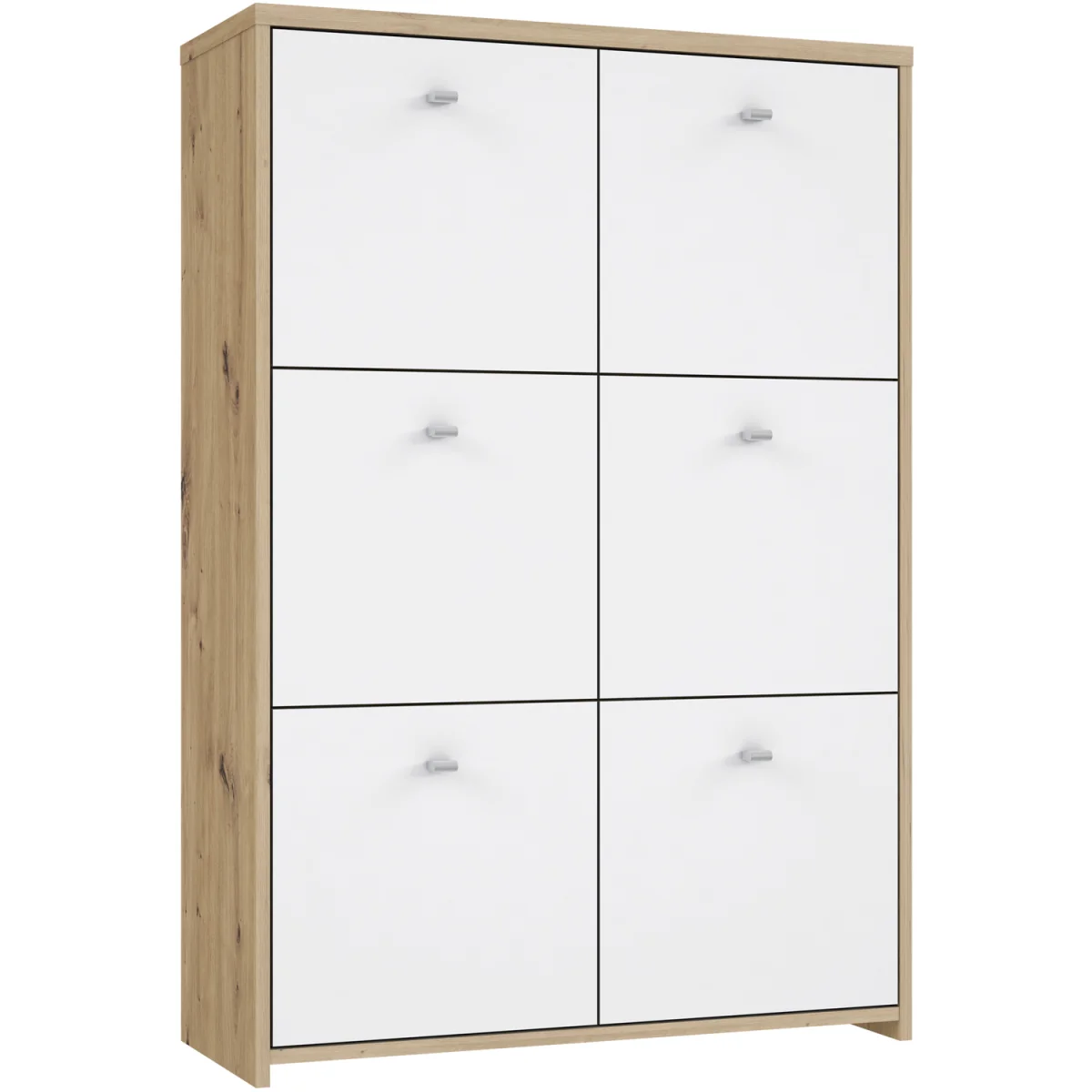 Best Chest Storage Cabinet with 6 Doors in Artisan Oak/White - Artisan Oak & White – image 2
