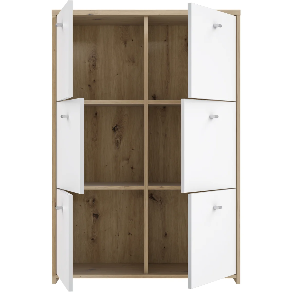 Best Chest Storage Cabinet with 6 Doors in Artisan Oak/White - Artisan Oak & White – image 5