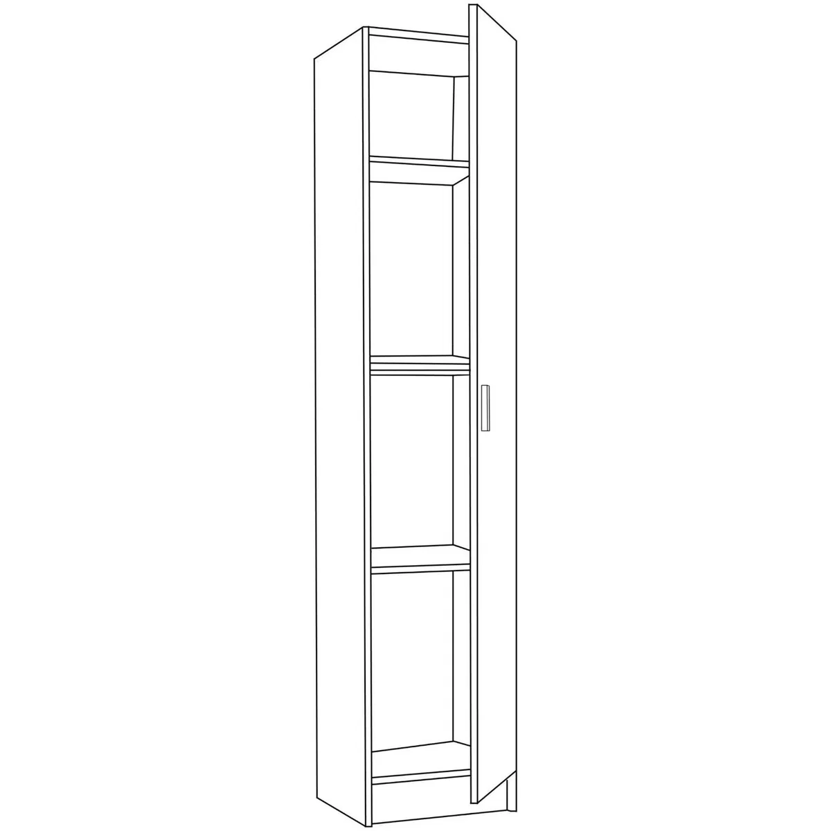 VITA 1 Door Cabinet with 3 Shelves - Oak – image 6