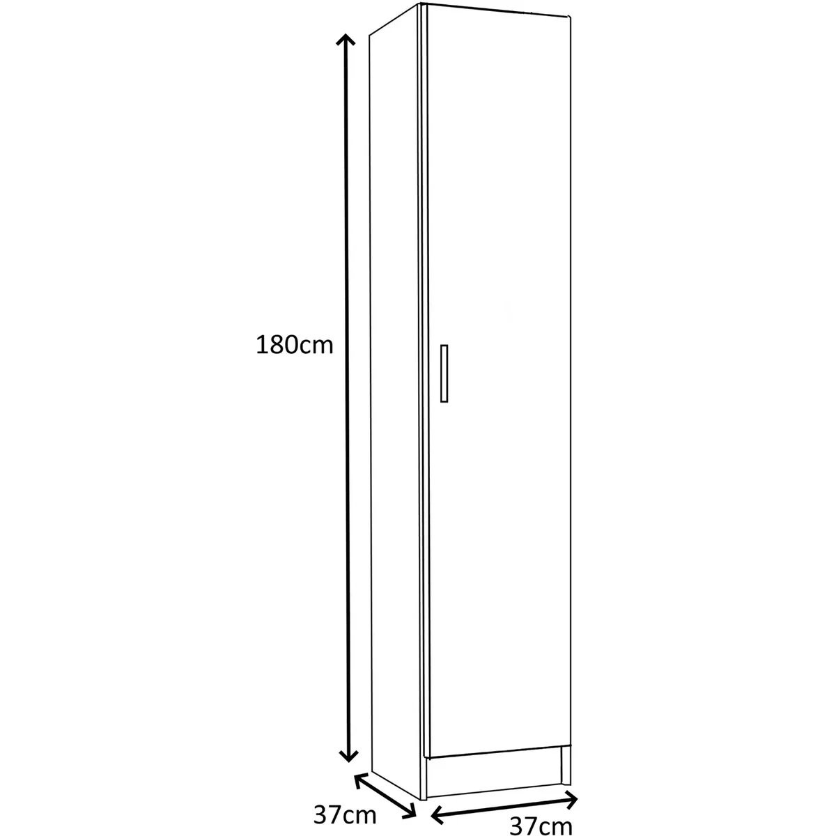 VITA 1 Door Cabinet with 3 Shelves - Oak – image 7