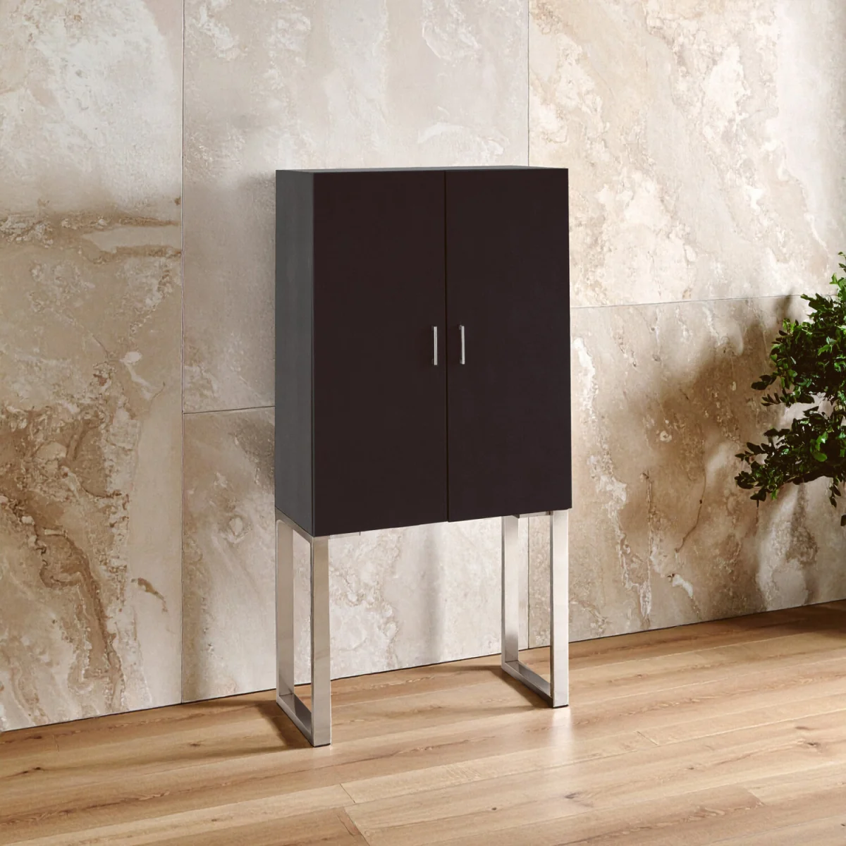 Pacific Black Faux Shark Skin Small Cabinet - Black – image 2