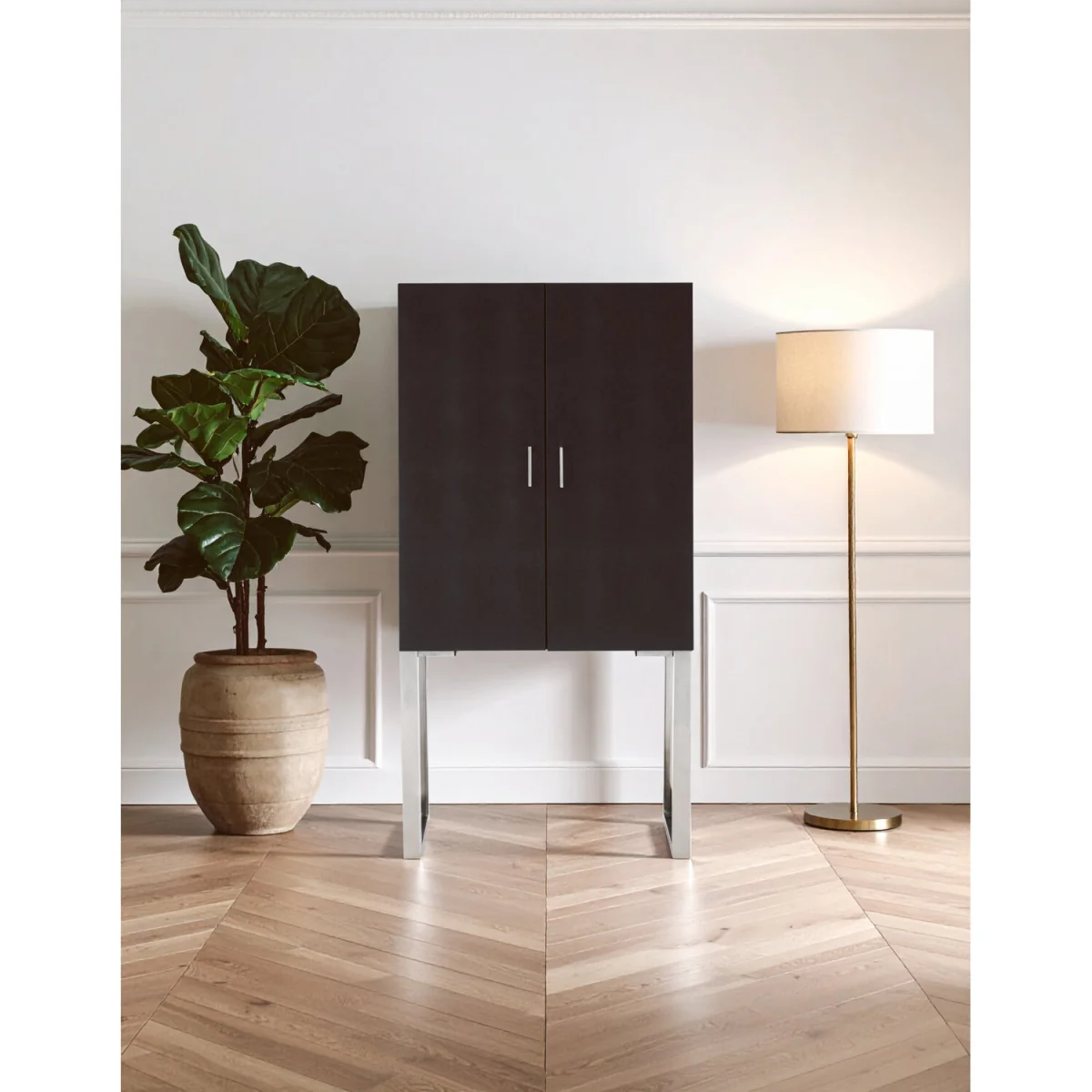 Pacific Black Faux Shark Skin Small Cabinet - Black – image 3