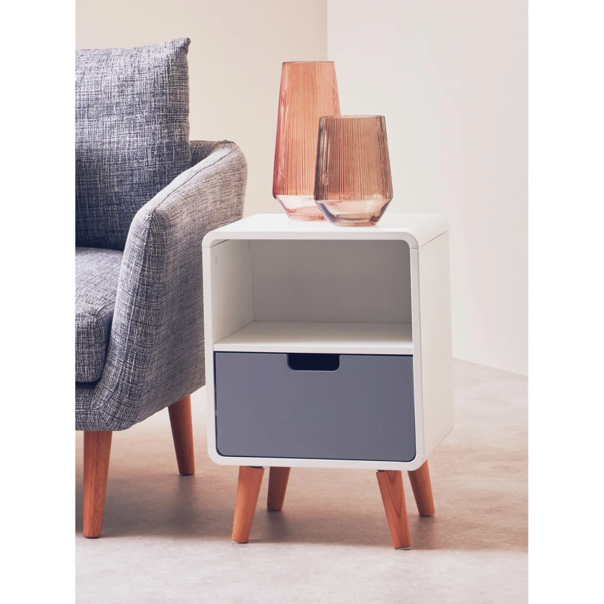 Milo 1 Drawer Cabinet - White – image 2