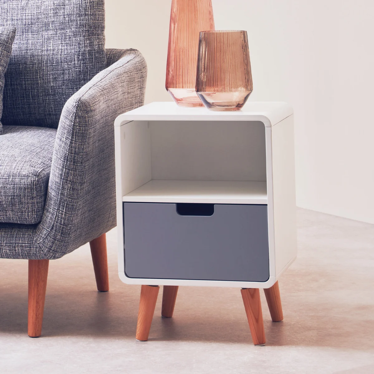 Milo 1 Drawer Cabinet - White – image 1