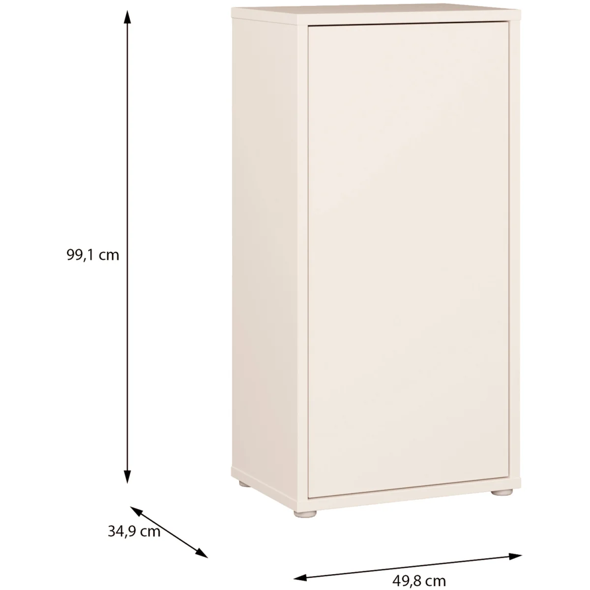 Alice Springs 1 Door Cabinet with Push-Open Door in Sand - Sand – image 7