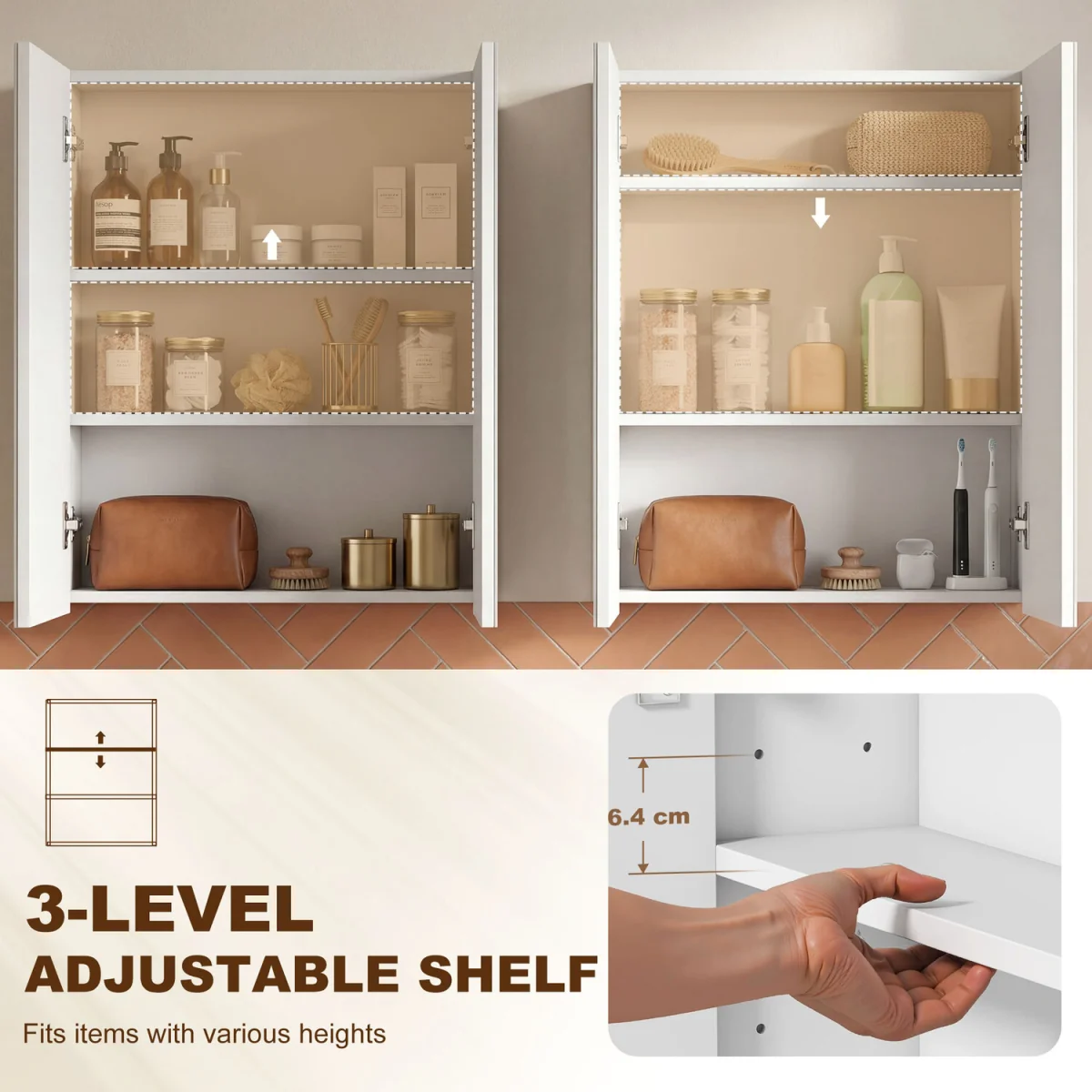 Wall Mount Mirror Cabinet - White / 15cm – image 6