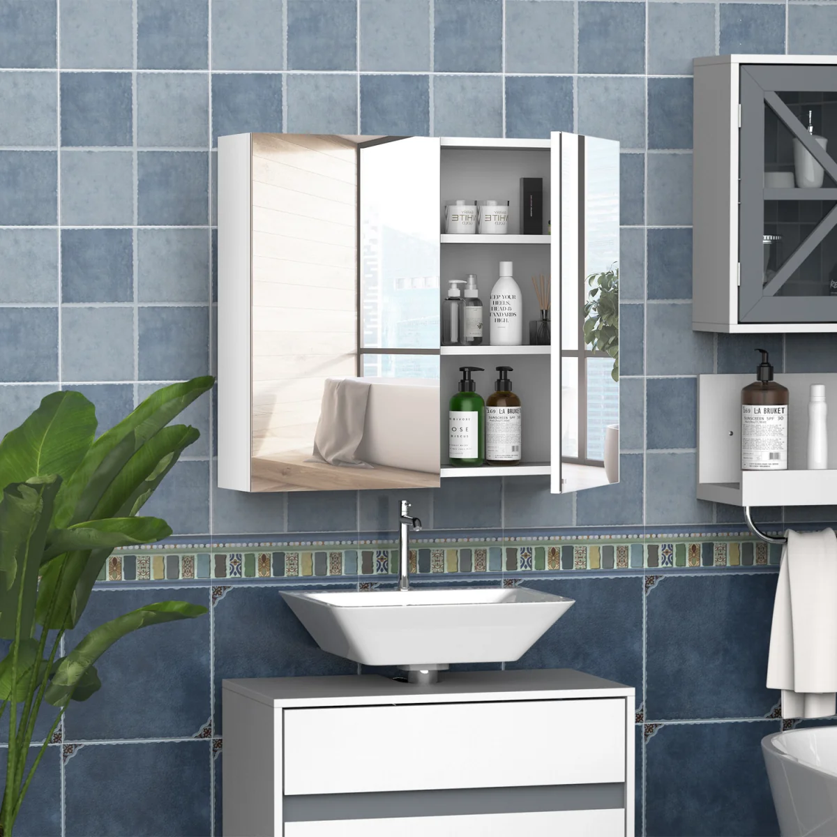 Wall Mount Mirror Cabinet - White / 15cm – image 10