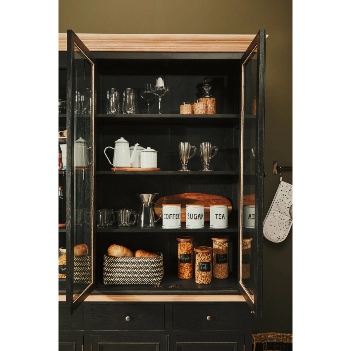 Lyon Black Oak Wood Large Cabinet – image 2