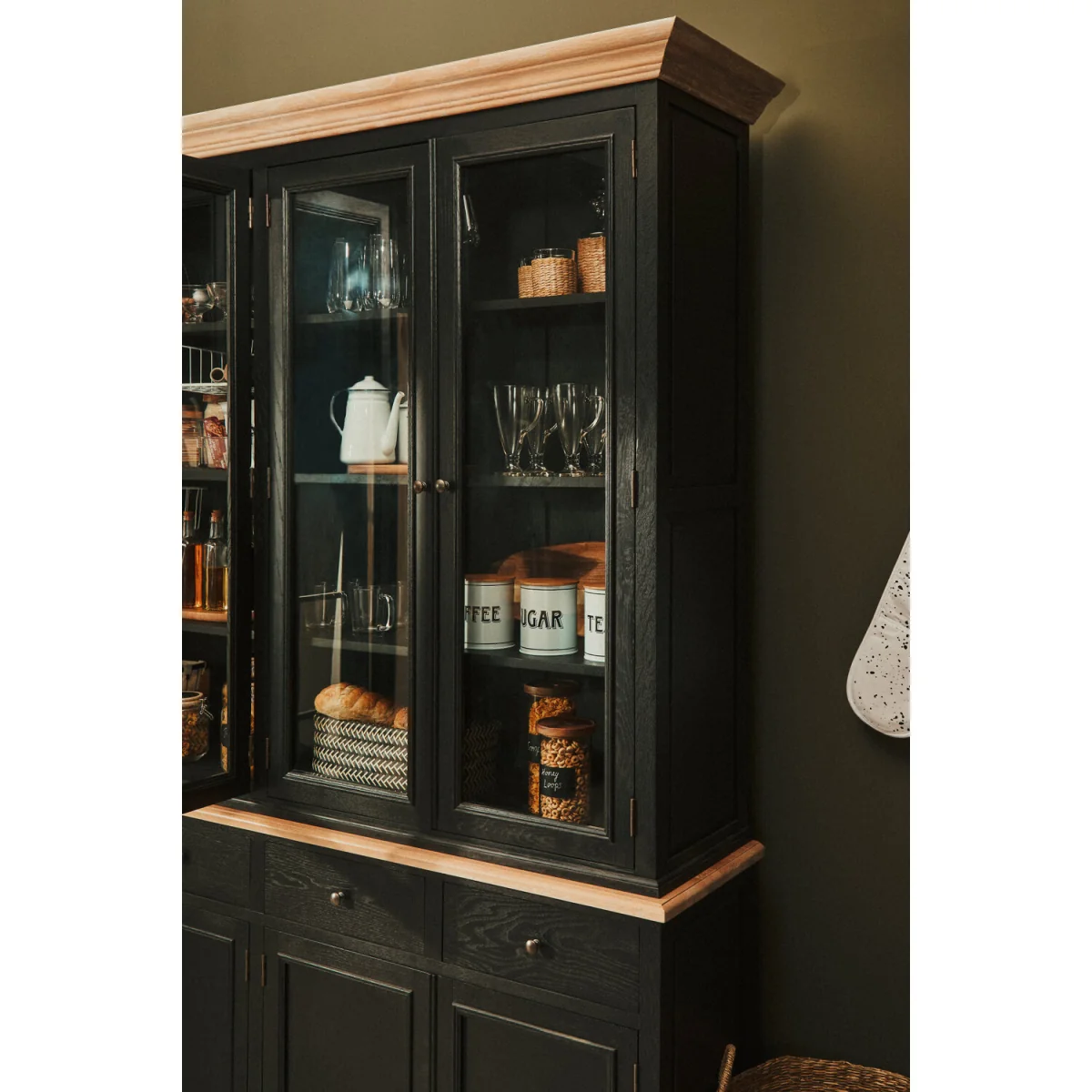 Lyon Black Oak Wood Large Cabinet – image 4