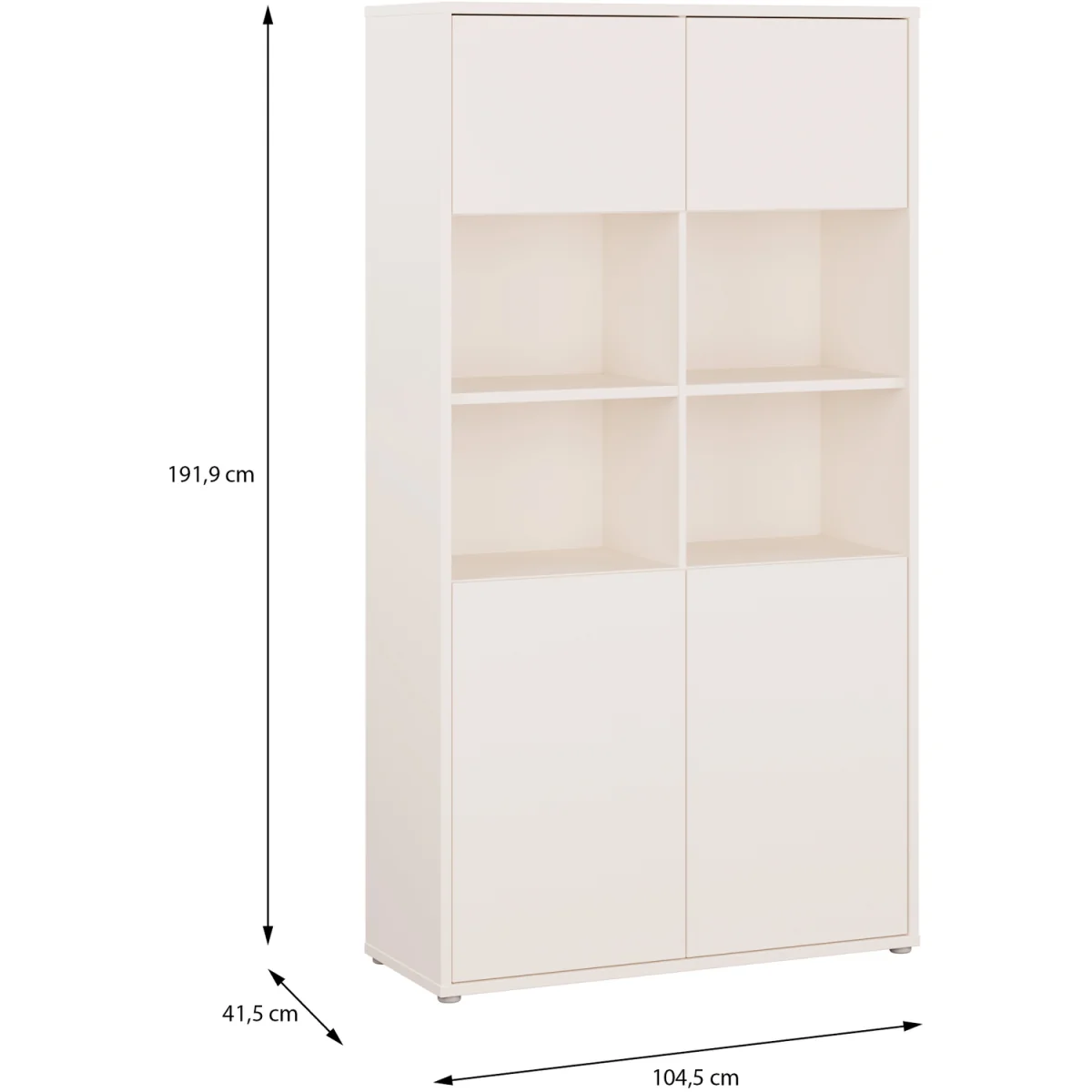 Alice Springs Wide Storage Cabinet 4 Doors Push-Open & 2 Central Shelves Sand - Sand – image 6