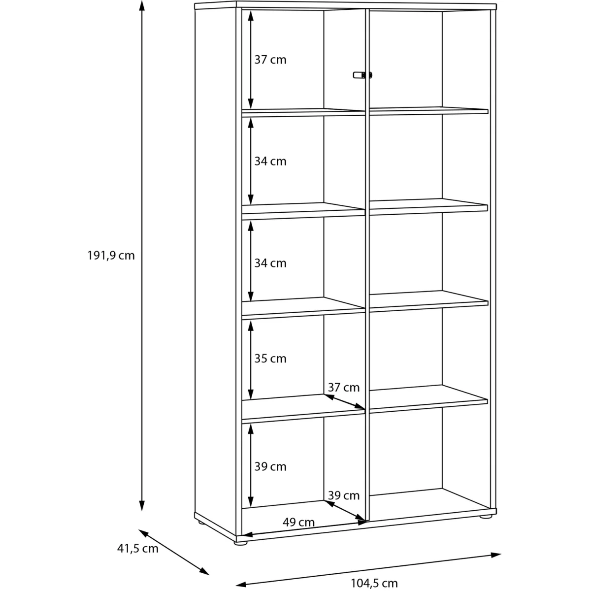 Alice Springs Wide Storage Cabinet 4 Doors Push-Open & 2 Central Shelves Sand - Sand – image 7