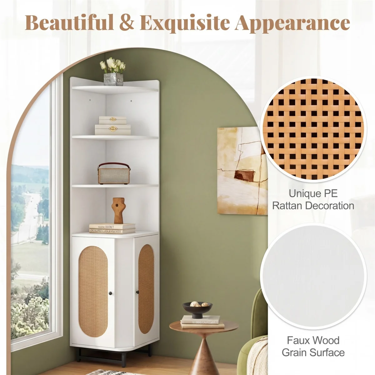 PE Rattan Corner Cabinet – image 8