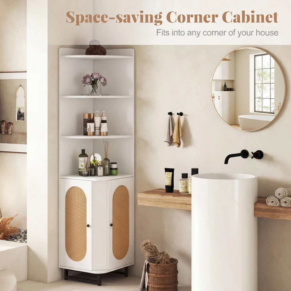PE Rattan Corner Cabinet – image 9