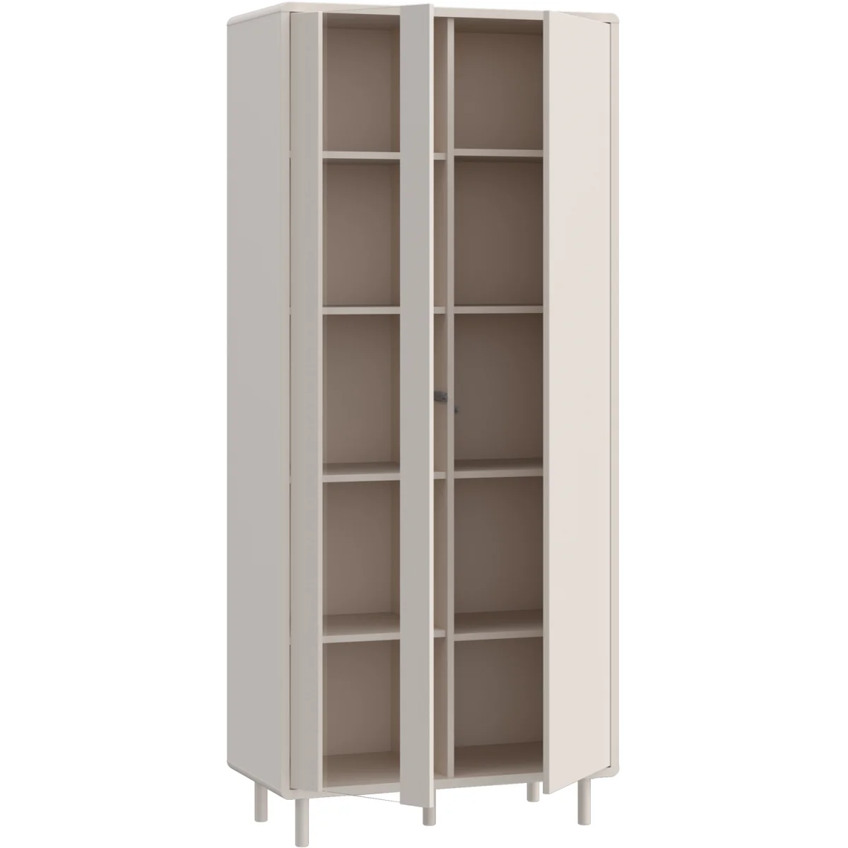 Playly Tall Storage Cabinet with Door and Concealed Open Shelving in Sand - Sand – image 2