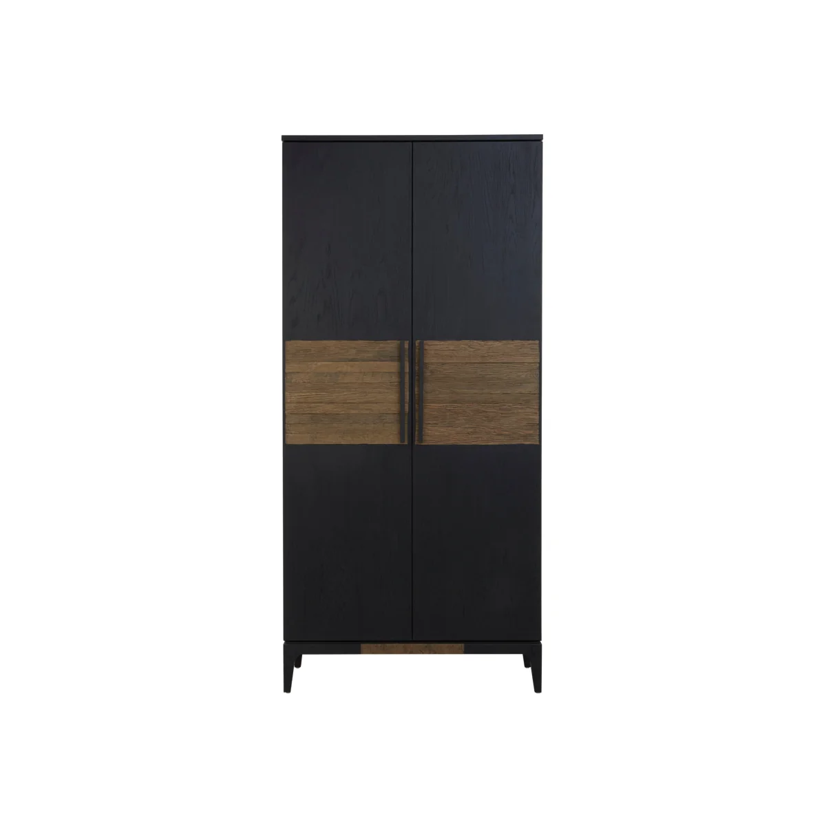 Salvar 2 Tone Oak Wood Tall Cabinet - Black – image 1