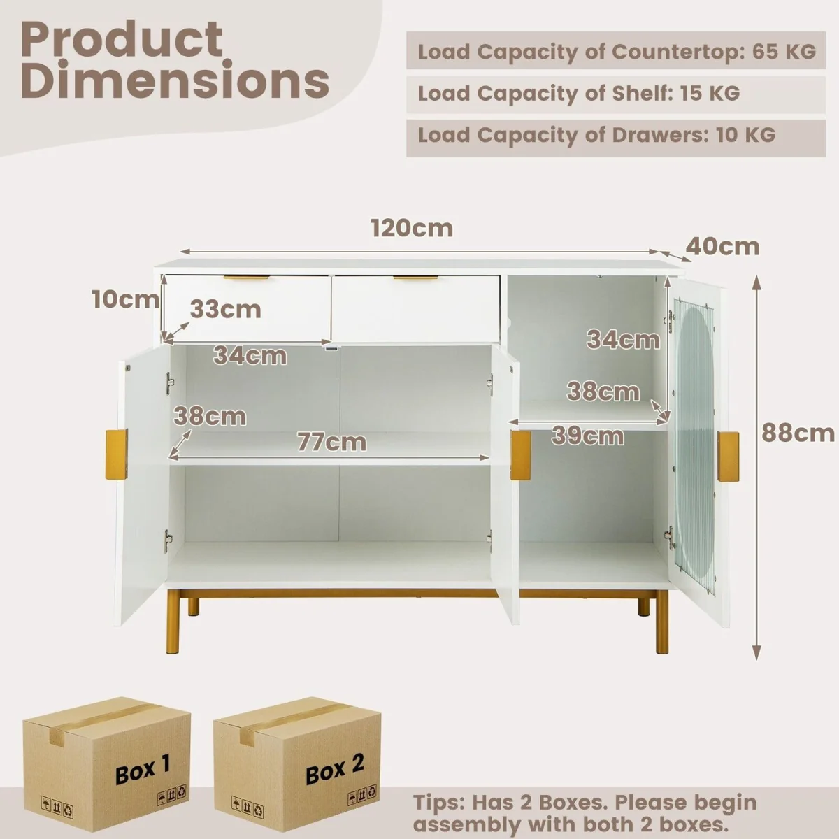 Kitchen Buffet Cabinet with Drawers – image 5