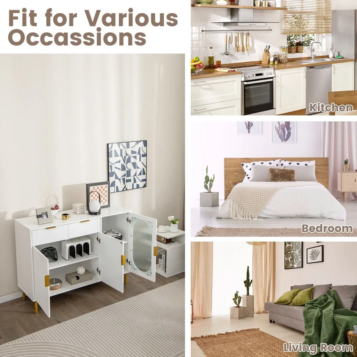 Kitchen Buffet Cabinet with Drawers – image 8