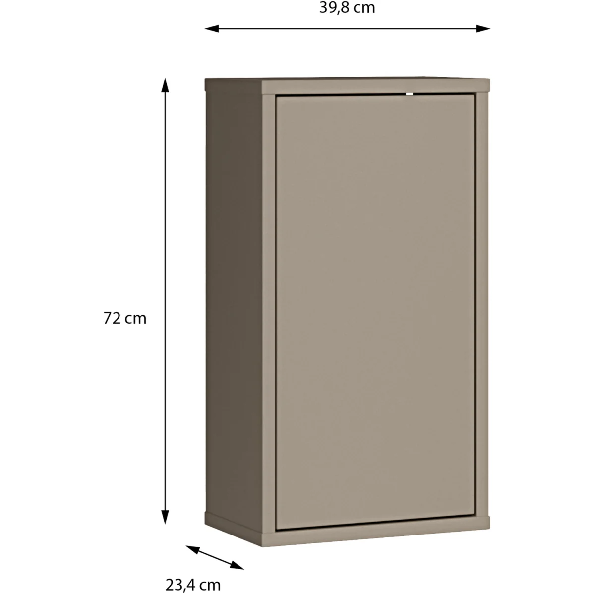 Alice Springs Hanging Storage Cabinet with 1 Door Push-Open in Taupe - Taupe – image 7