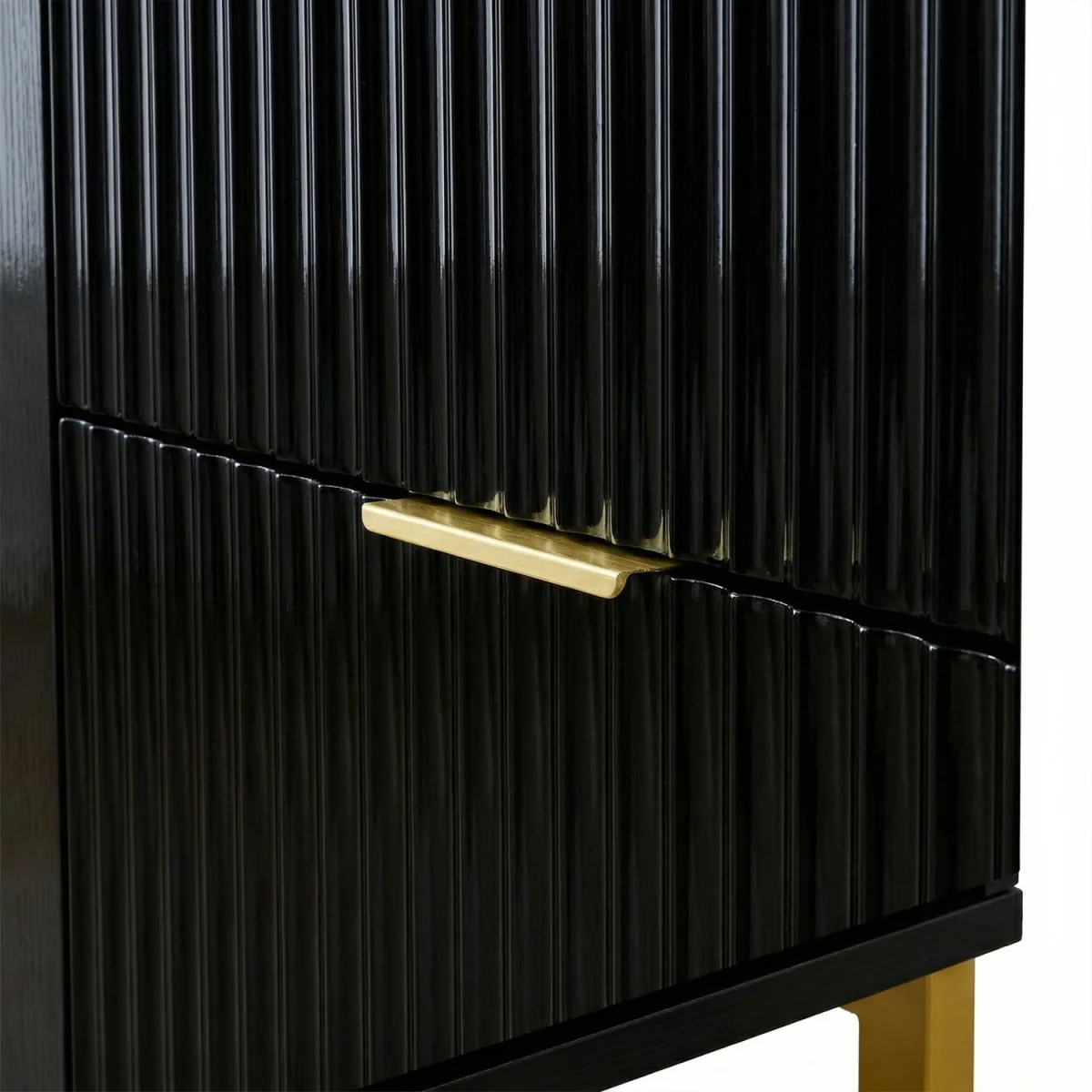 Fluted Chest of Drawers for Cabinet Bedroom - Black / 81cm – image 5