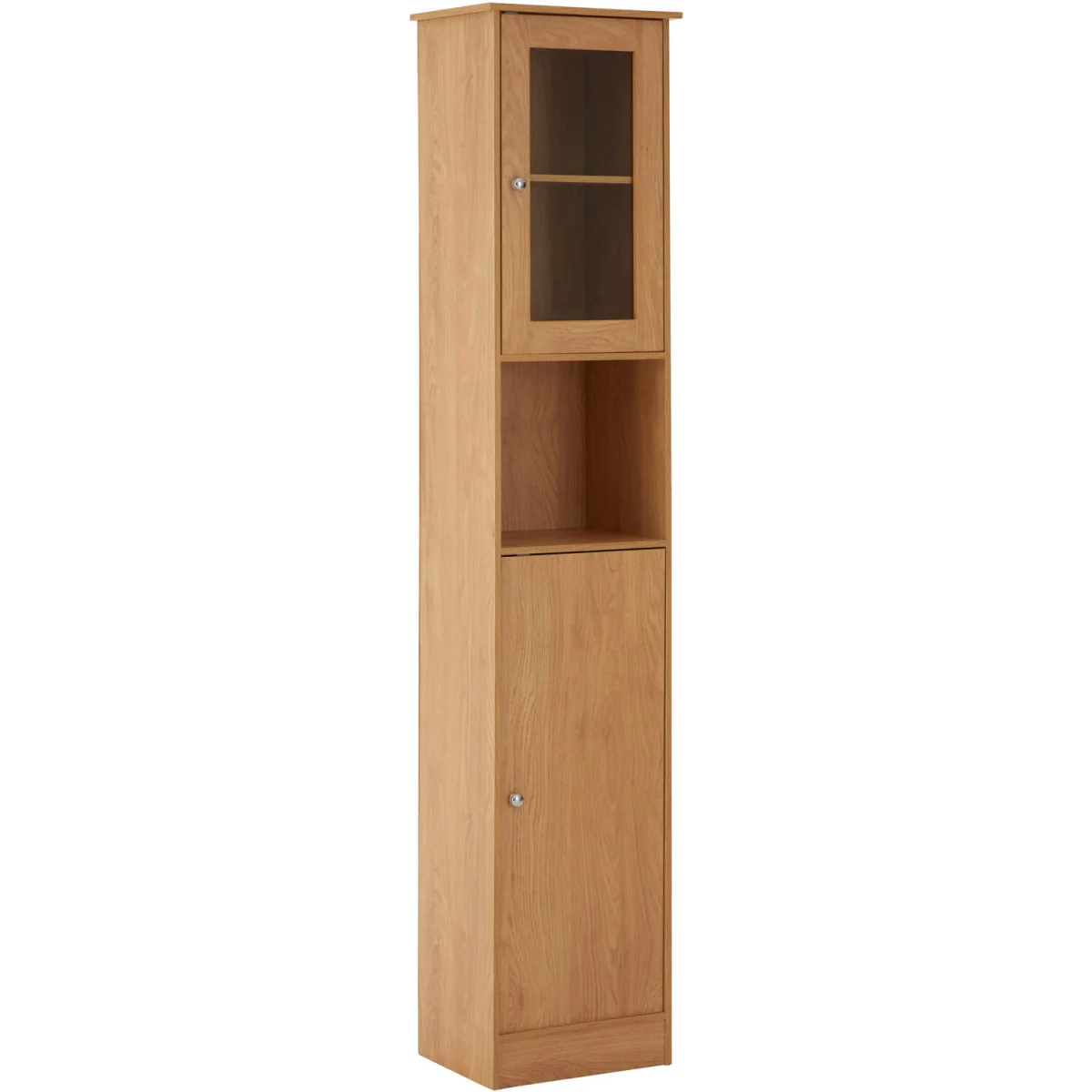 Portland Tall Oak Veneer Cabinet - Natural – image 2