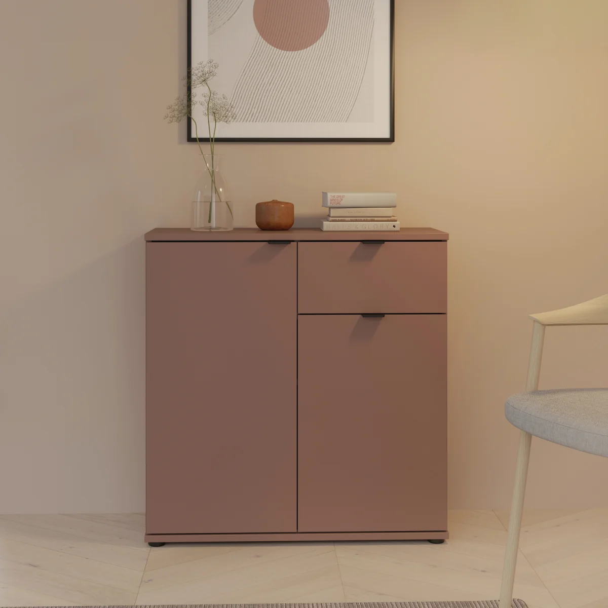 Ganymede 2 Door Cupboard with Drawer - Sand – image 2