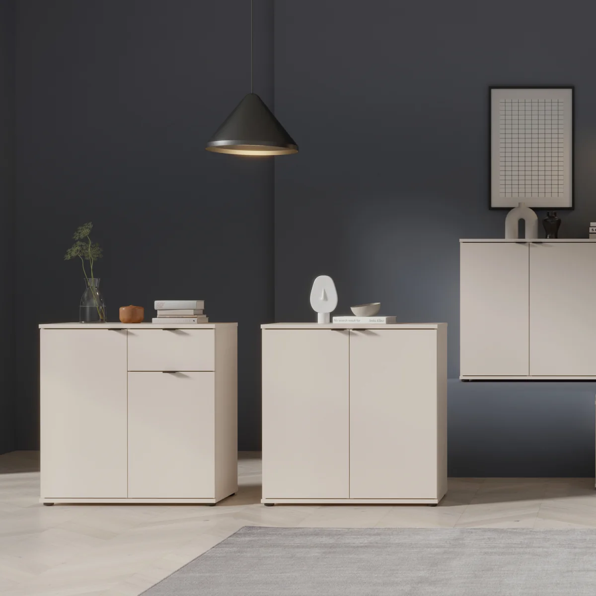 Ganymede 2 Door Cupboard with Drawer - Sand – image 19