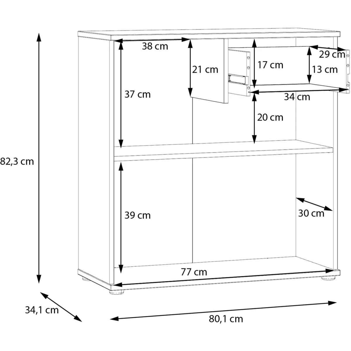 Ganymede 2 Door Cupboard with Drawer - Sand – image 29