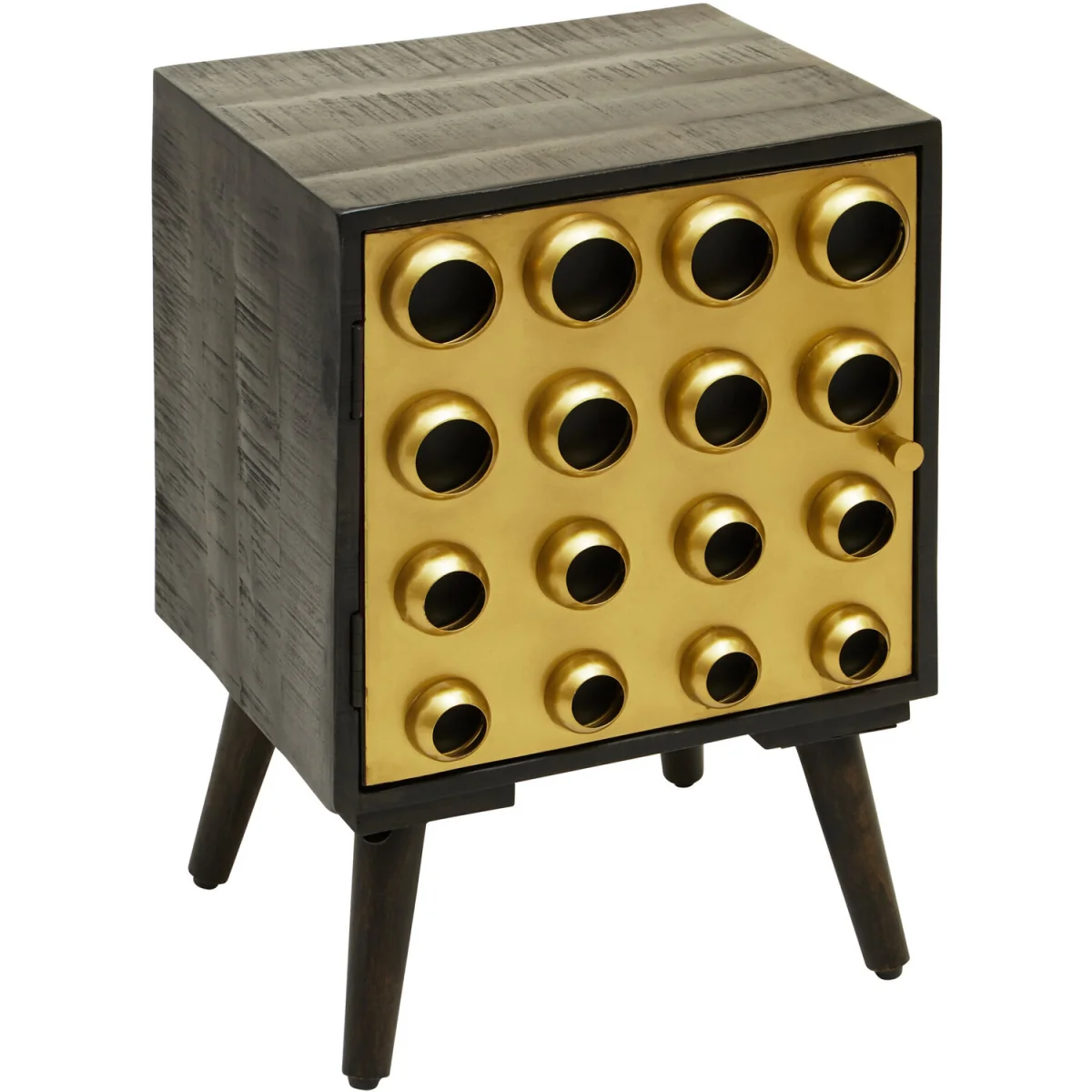 Arti Mango Wood One Door Cabinet - Gold – image 4