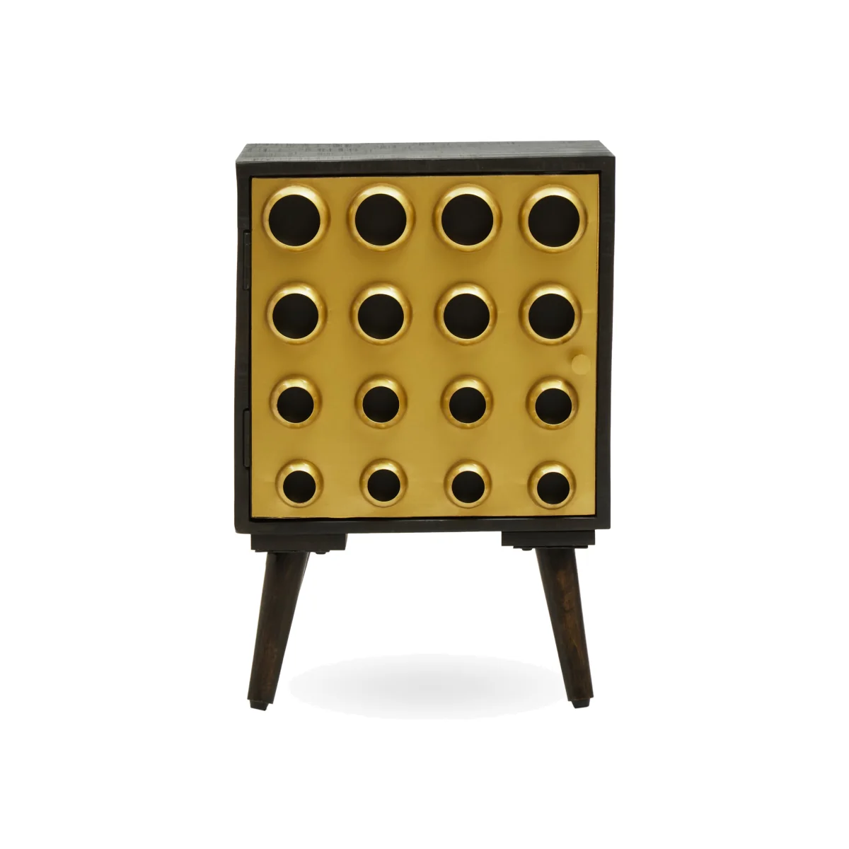Arti Mango Wood One Door Cabinet - Gold – image 1