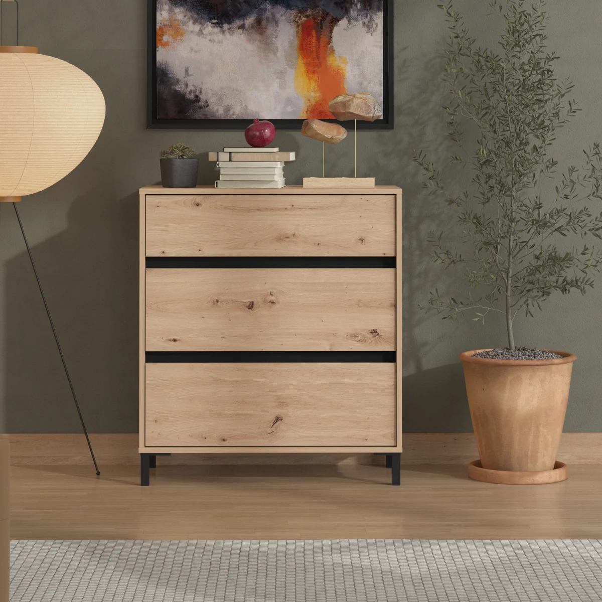 MARRON Cabinet 80, Artisan Oak/Black - Cashmere – image 6