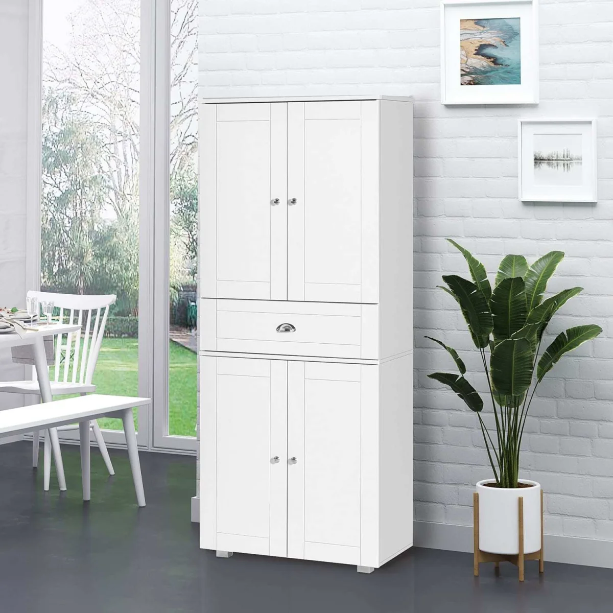 Soco White Tall Freestanding Kitchen Pantry Cabinet 184 cm – image 4