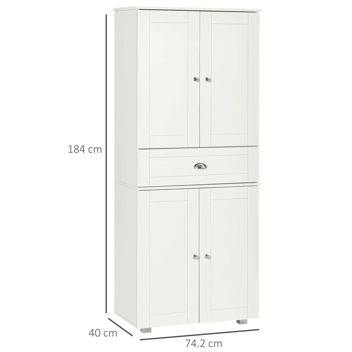 Soco White Tall Freestanding Kitchen Pantry Cabinet 184 cm – image 5
