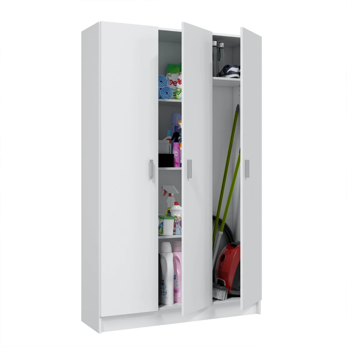 VITA 3 Door Broom Cupboard - White – image 3