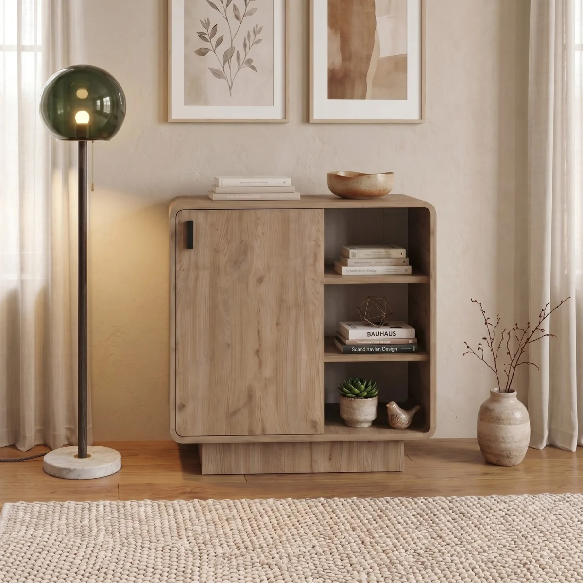 Decortie Rovel Console Cabinet with Soft Close Door - Natural Oak – image 2
