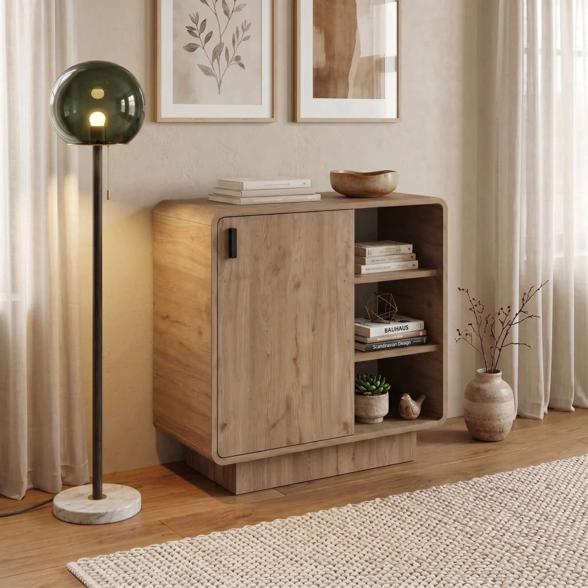 Decortie Rovel Console Cabinet with Soft Close Door - Natural Oak – image 4