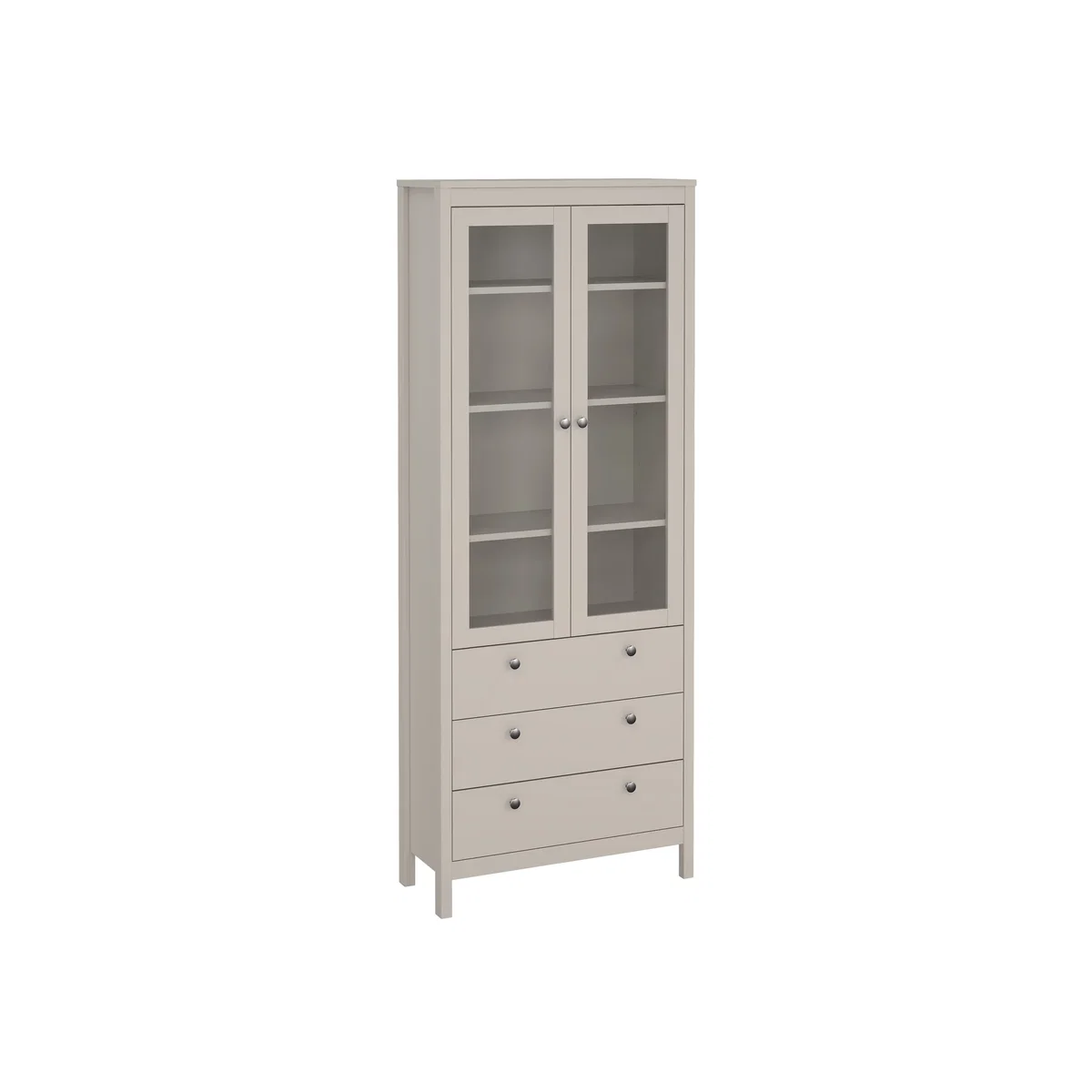 Madrid China Cabinet 2 Glass Doors with 3 Drawers in Matt Black - Cashmere – image 1