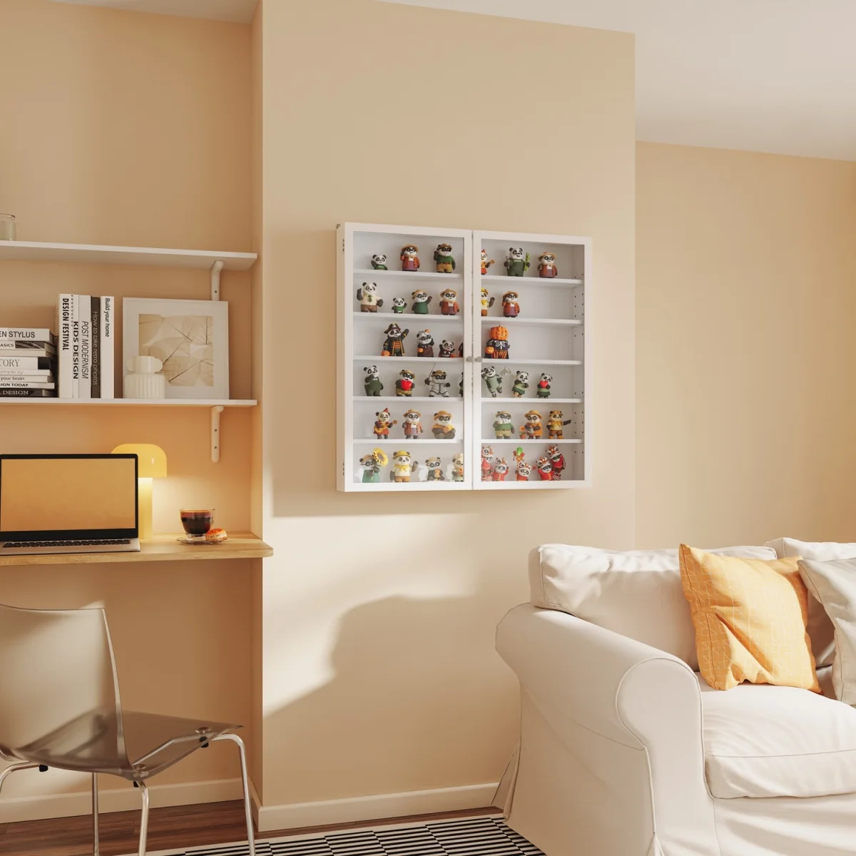 Wall Cabinet with Glass Door and Adjustable Shelves - White – image 2