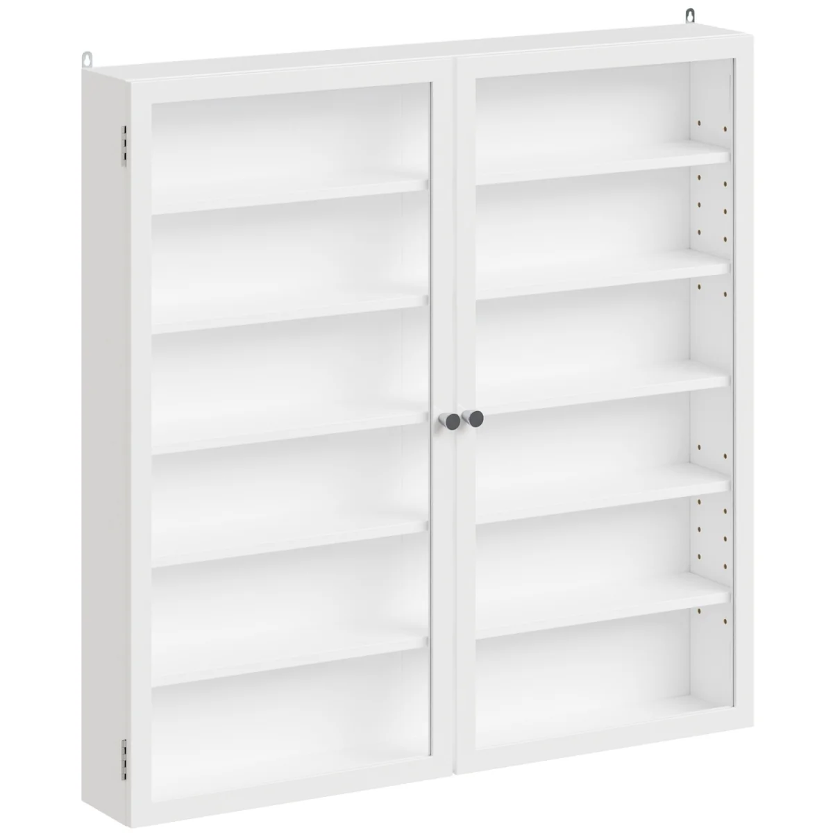 Wall Cabinet with Glass Door and Adjustable Shelves - White – image 4