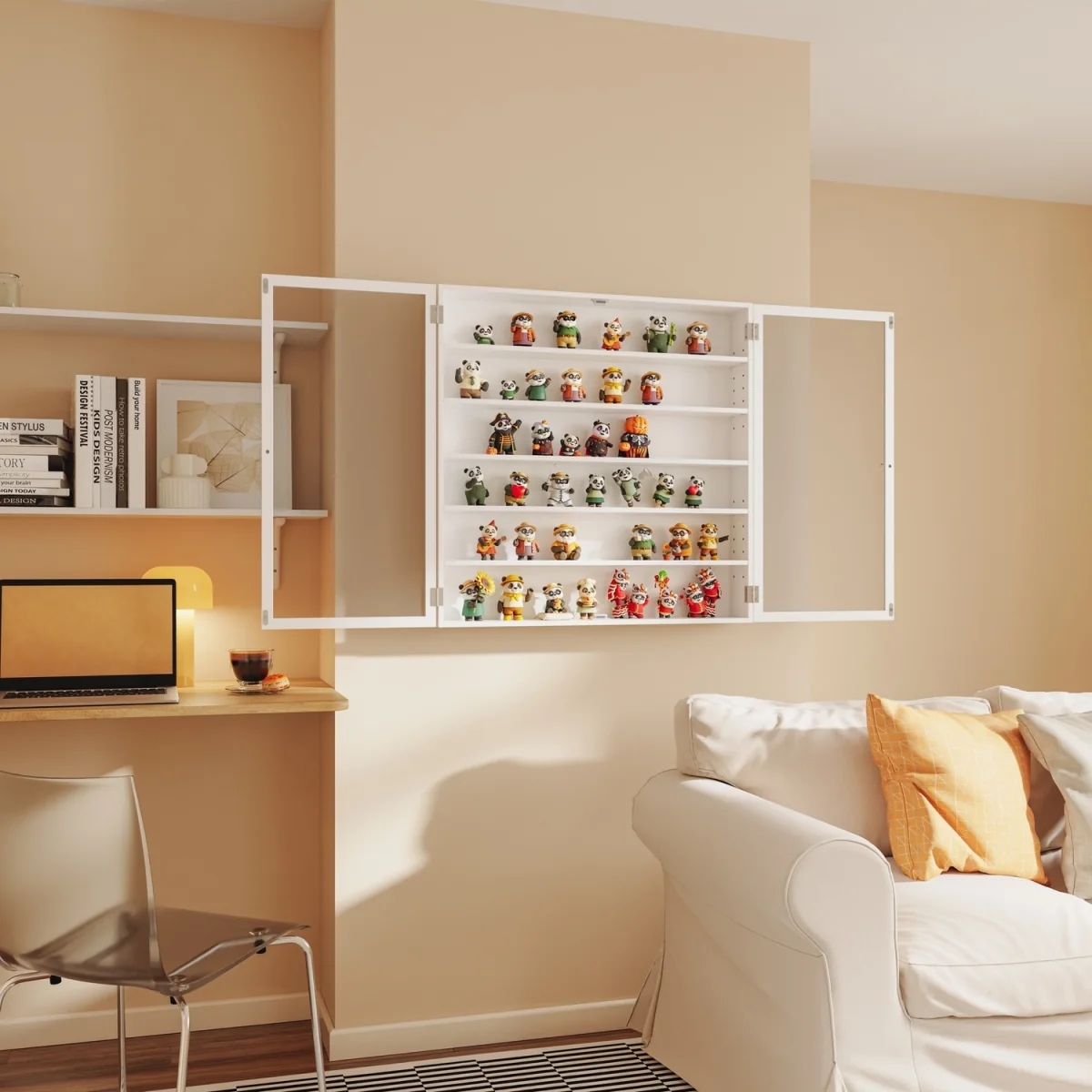 Wall Cabinet with Glass Door and Adjustable Shelves - White – image 5