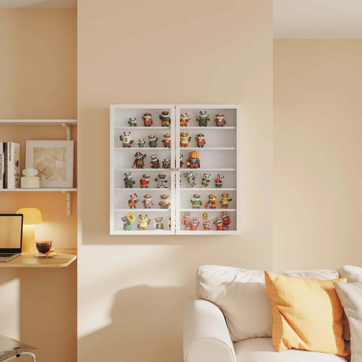 Wall Cabinet with Glass Door and Adjustable Shelves - White – image 7