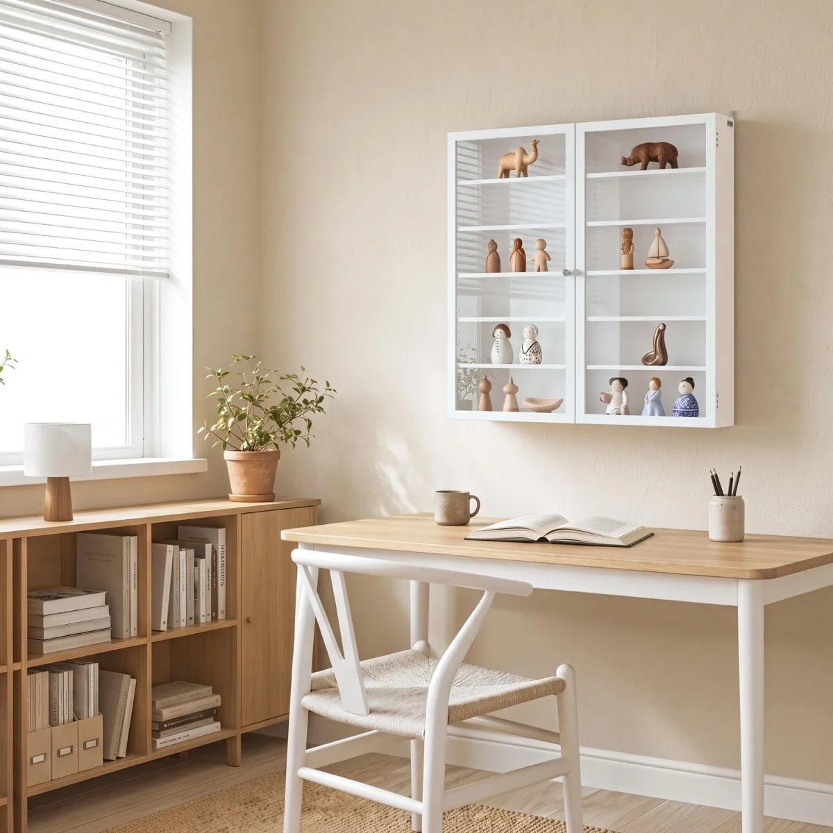 Wall Cabinet with Glass Door and Adjustable Shelves - White – image 10