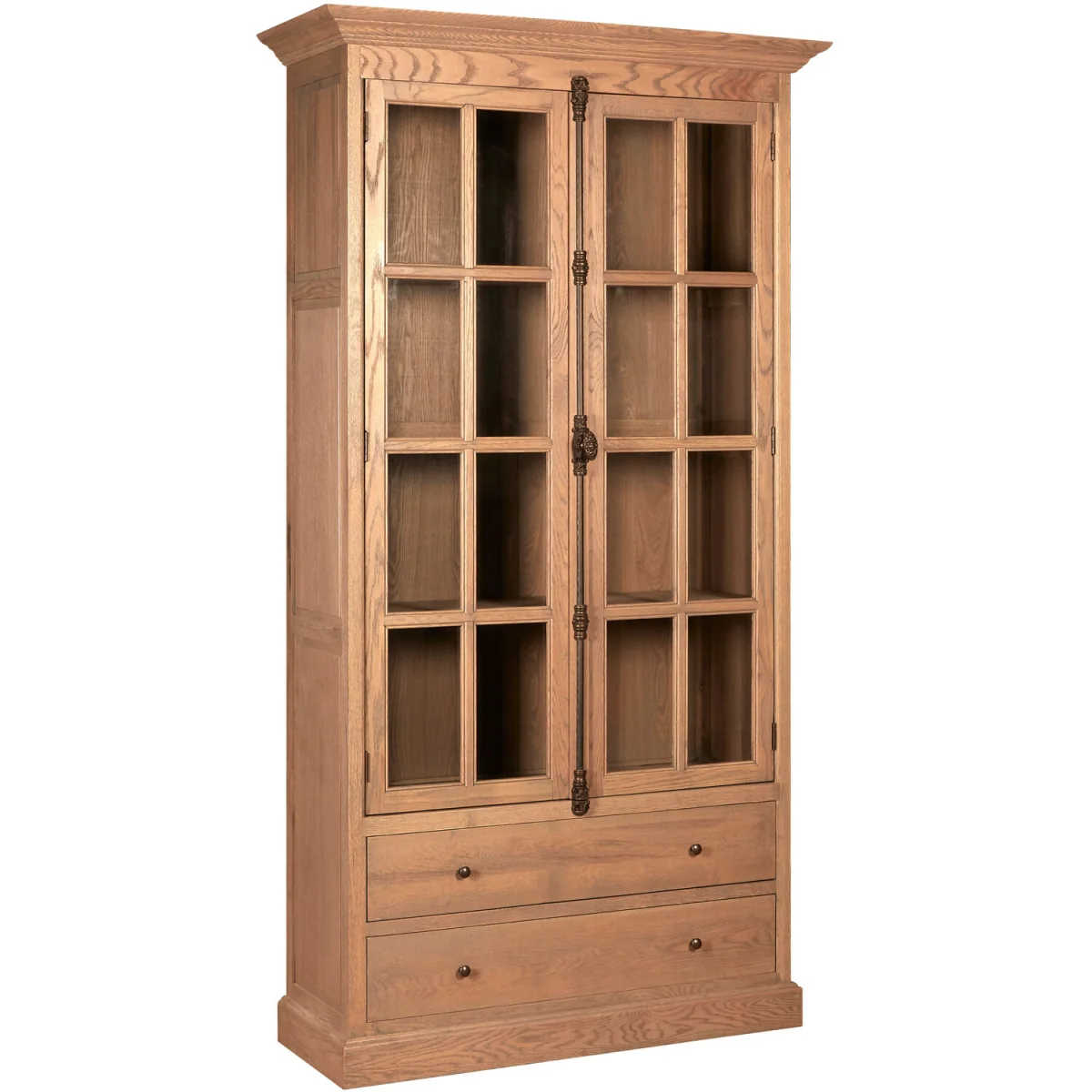 Lyon Washed Grey Finish Oak Wood Tall Cabinet - Brown – image 4